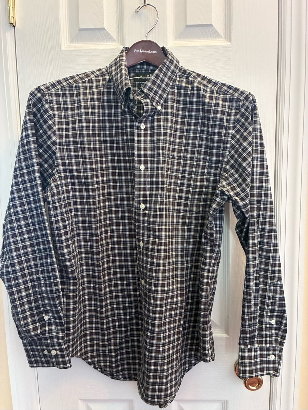 Lauren Ralph Lauren Men’s Black and White Plaid Button-Down size 16